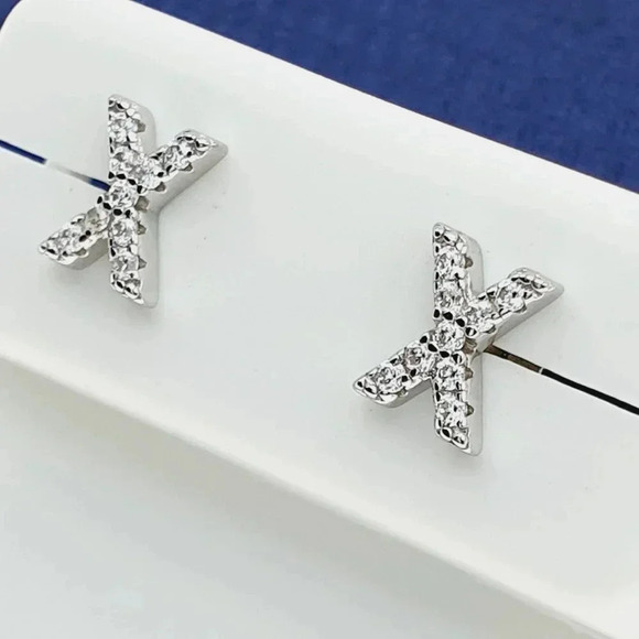 "#925 Sterling Silver CZ Stud Earrings for Women/Girl, US925P1084 - Picture 7 of 7